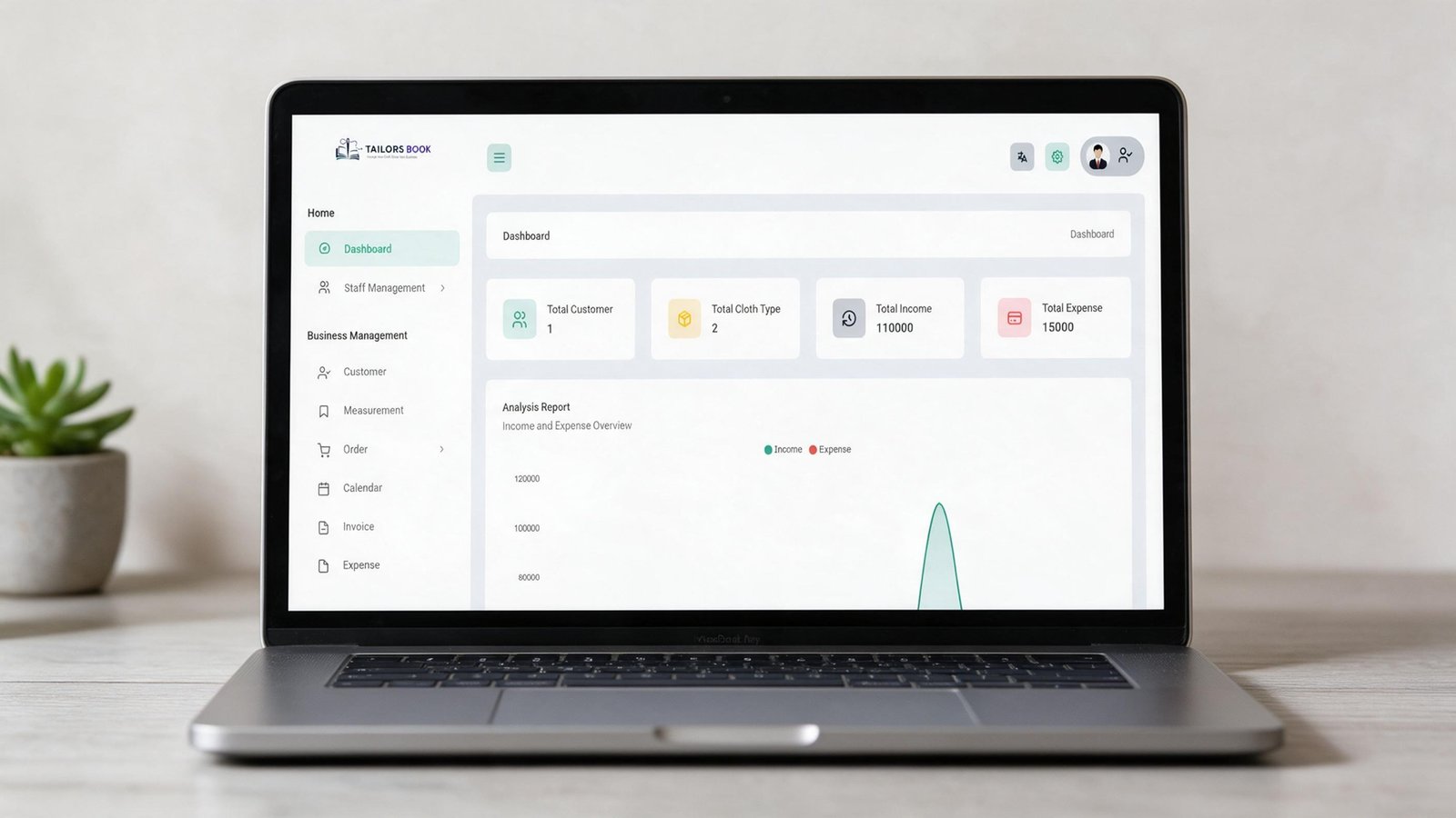 Tailors Book Dashboard